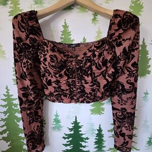 Papaya Floral Ruched Crop Top